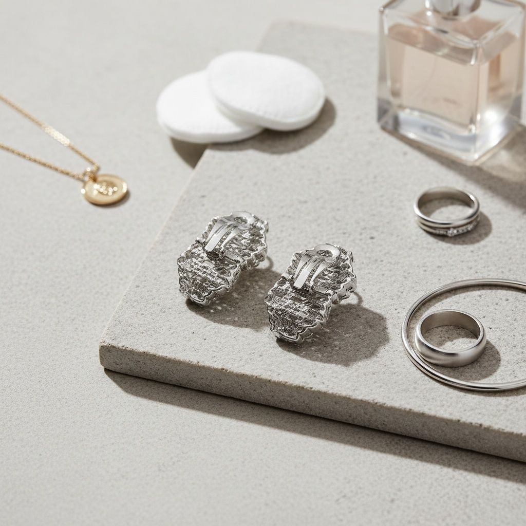 Stud Silver Brass Woven Twist Hinge Clip Earrings