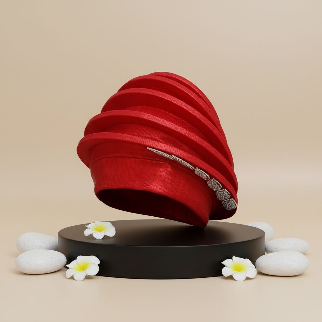 Fascinator Formal Red Dazzling Structured Turban