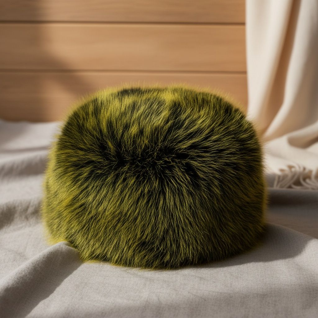 Hat Luxe Faux Fur Yellow Kubanka Winter Cap Women