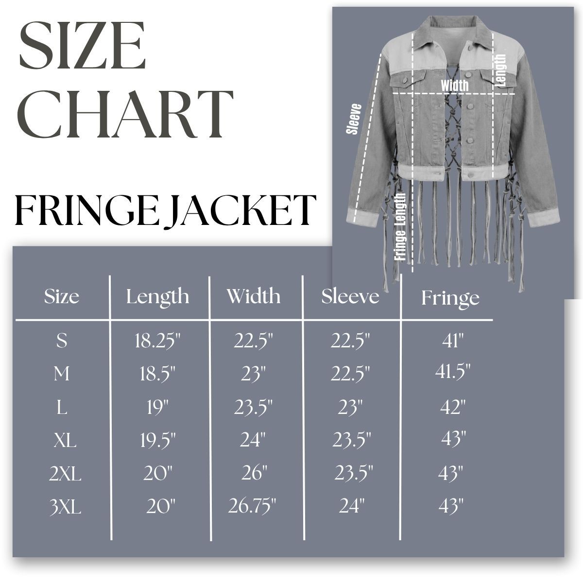 ZPB Apparel Small Blue White Denim Fringe Jacket