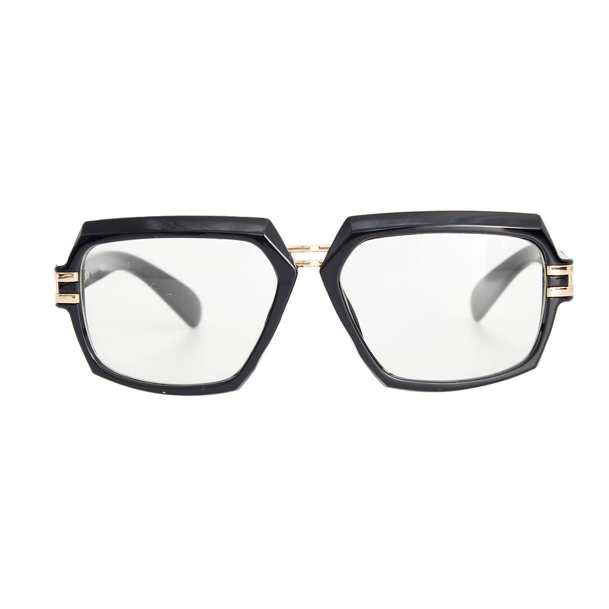 Retro Black Gold Clear Glasses