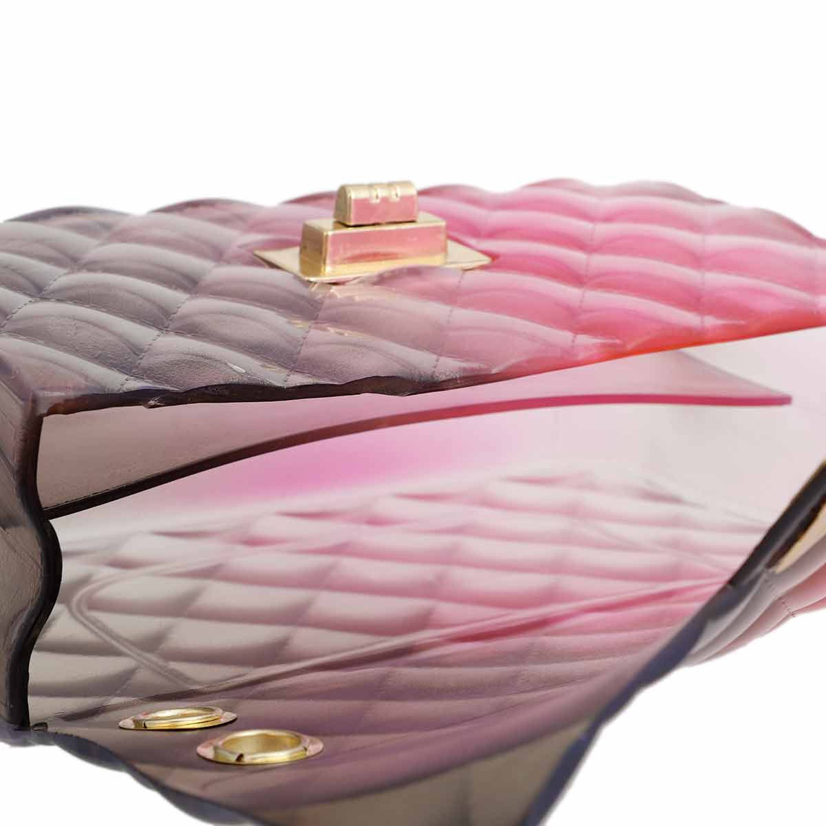 Black Pink Quilted Flap Mini Jelly Bag