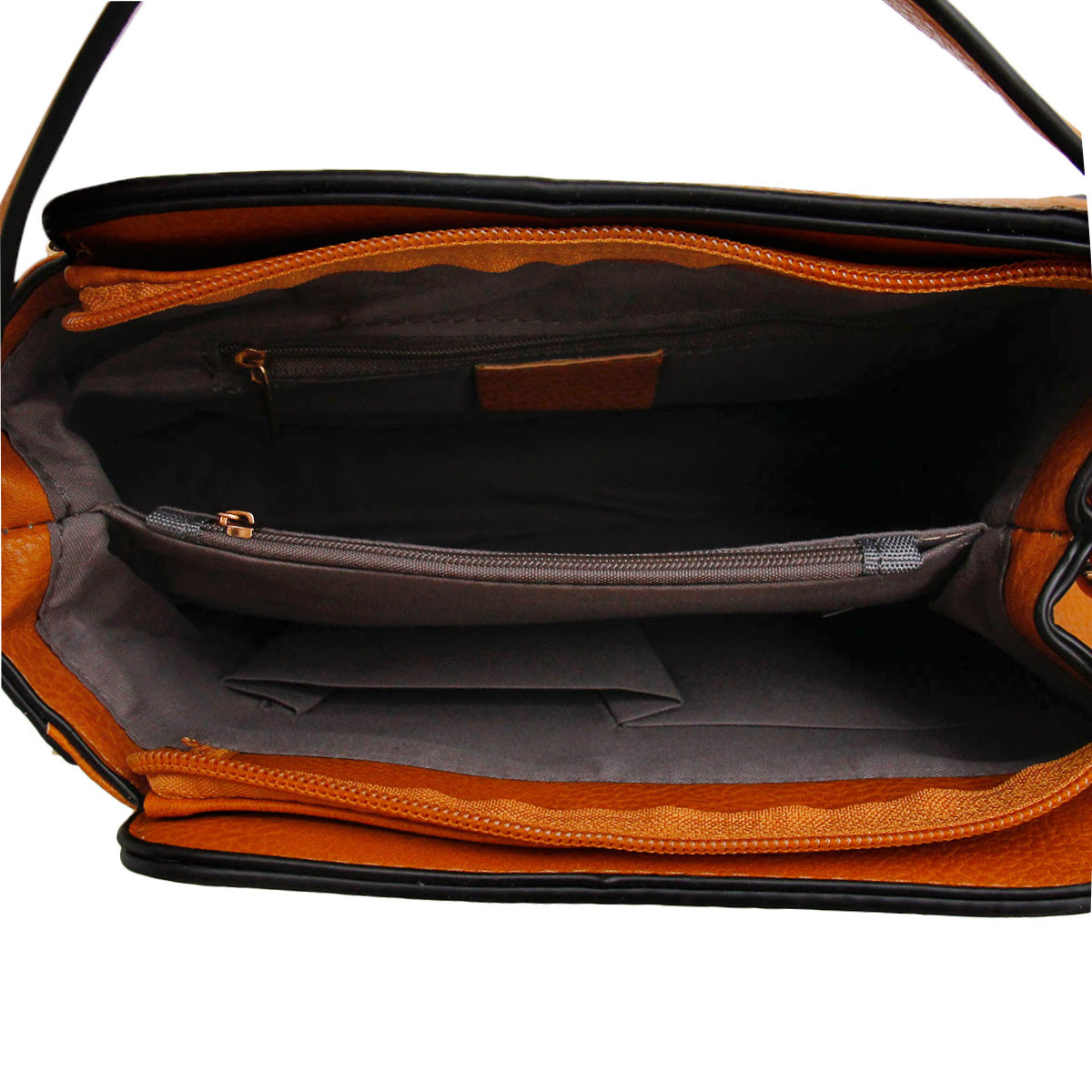 Mustard Boxy Zipper Bag Set