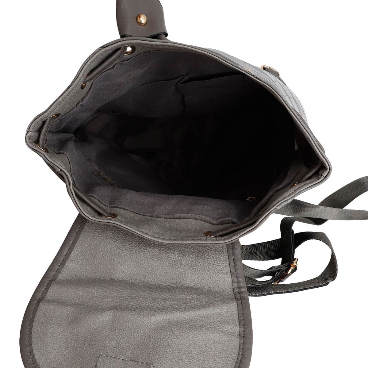 Gray Croc Cinch Backpack Set