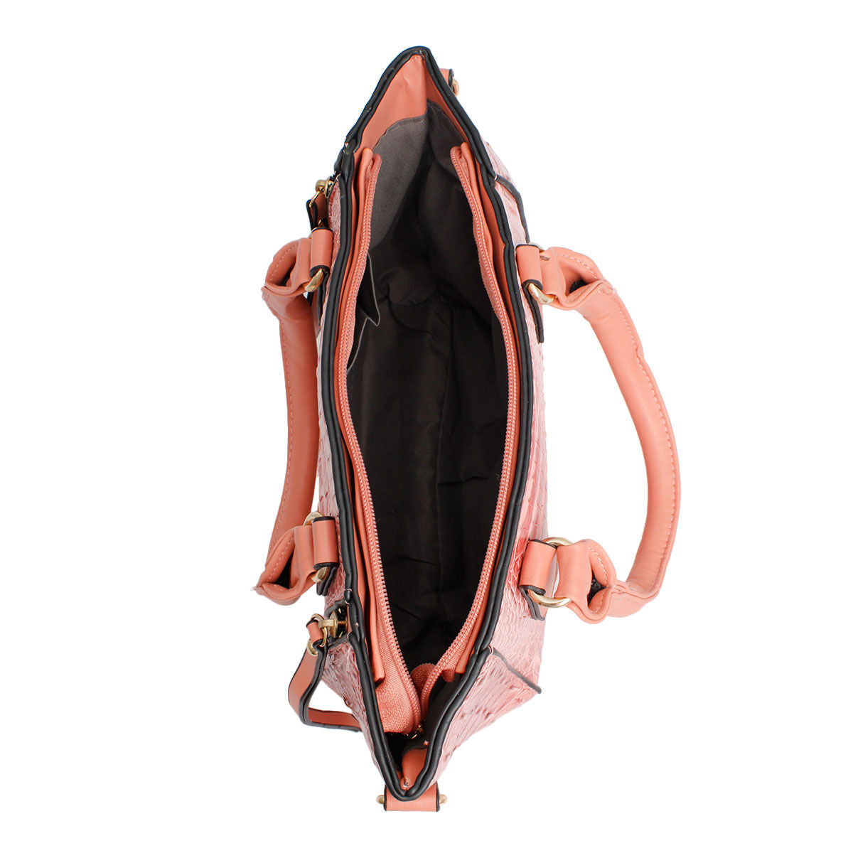 Pink Croc Tote Pouch Set