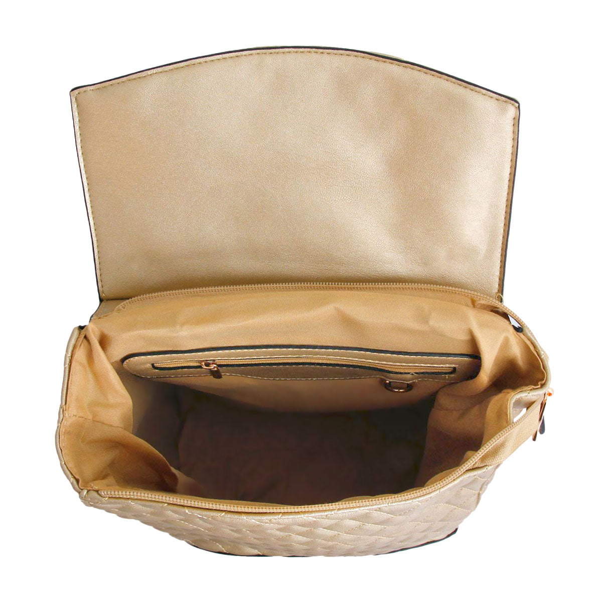 Gold Quilted Convertible Backpack