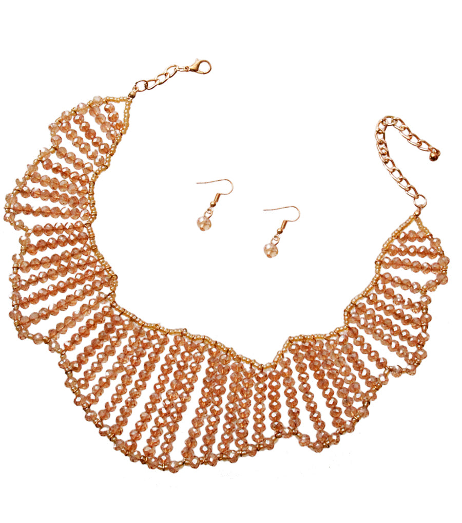 Gold Glass Bead Choker Set