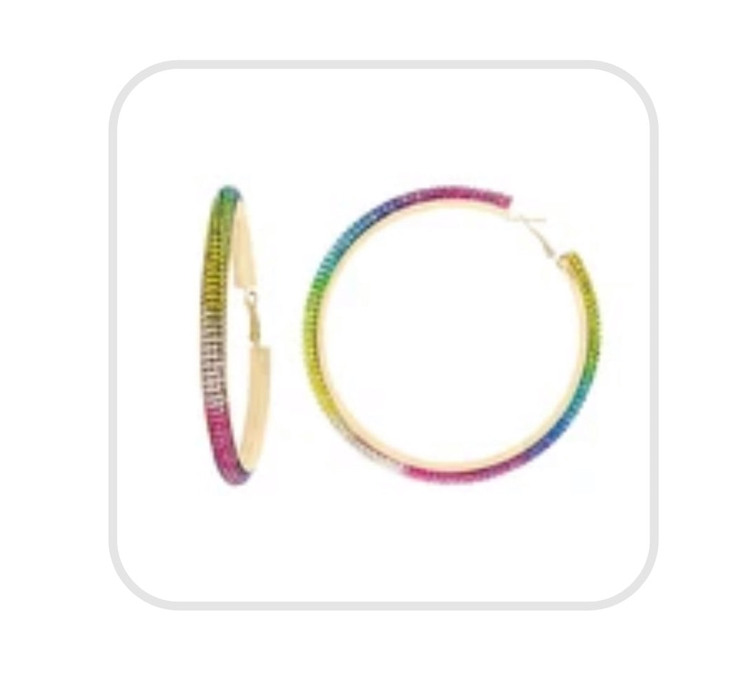 Bling hoops | Rainbow