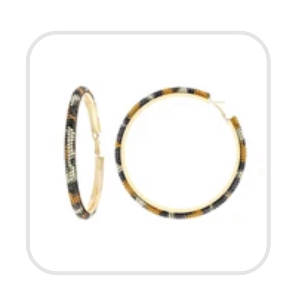 Bling hoops | Leopard