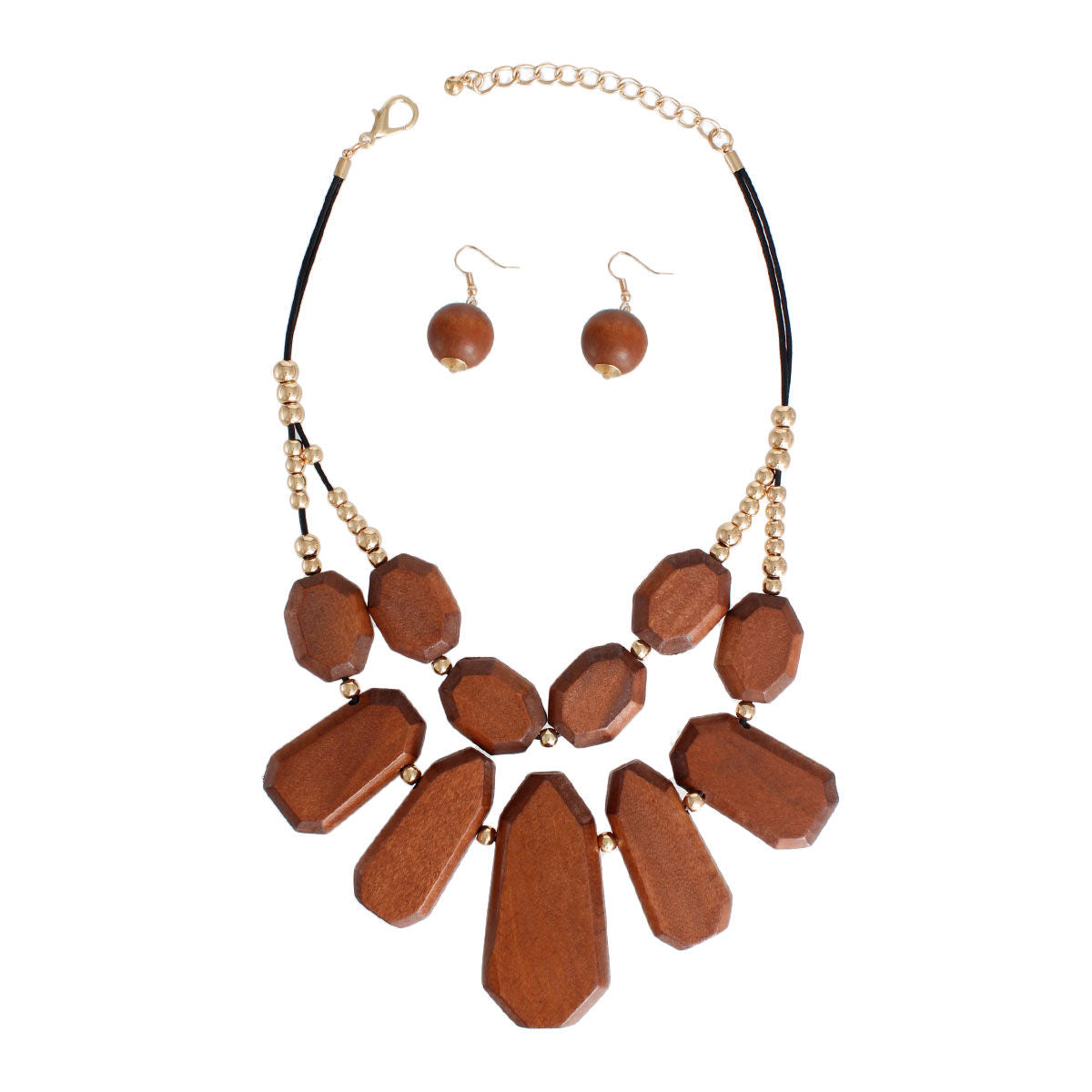 Brown Wood Double Layer Set