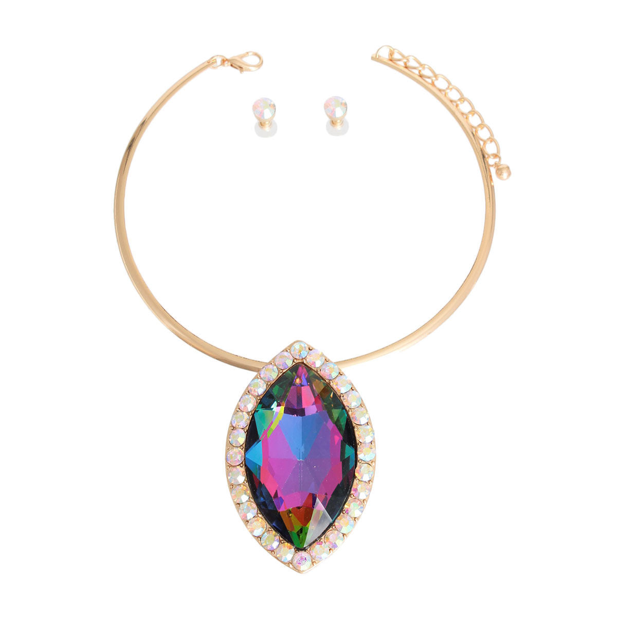 Pink Green XL Marquise Choker