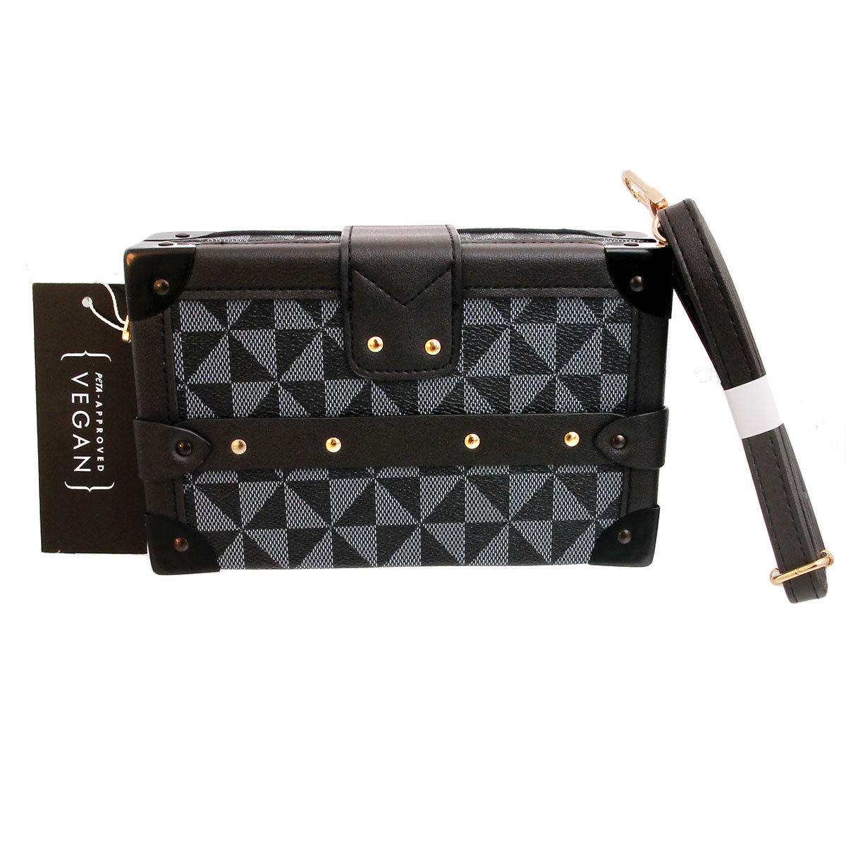 LV Designer Dupe Black Mini Suitcase Clutch