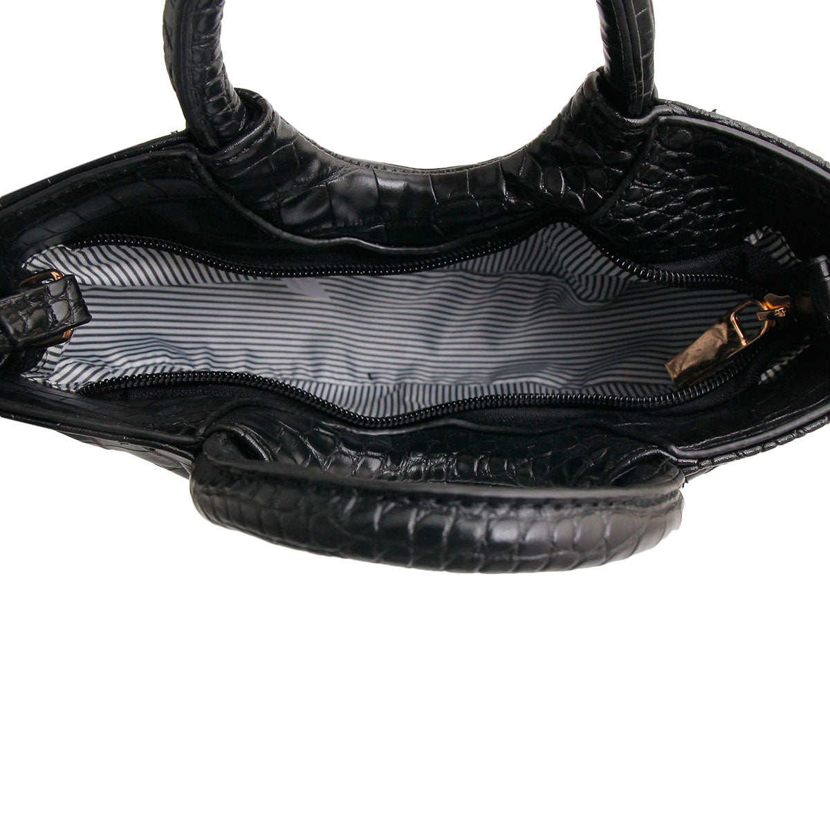 Black Semicircle Pleated Handbag