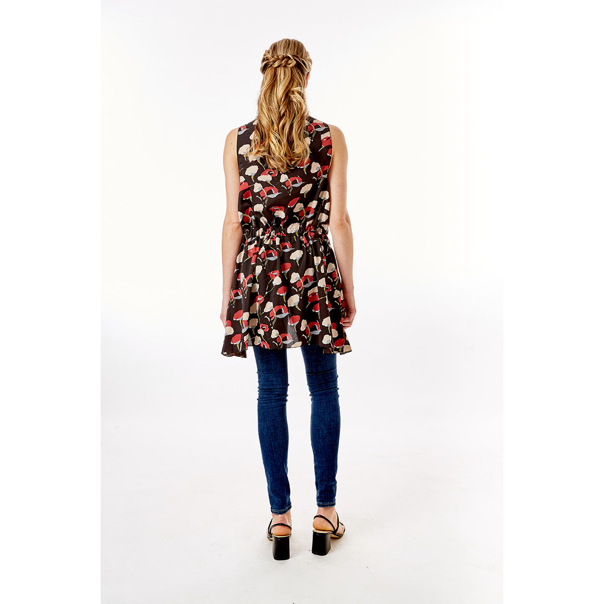 Black Floral Vest Cover Up