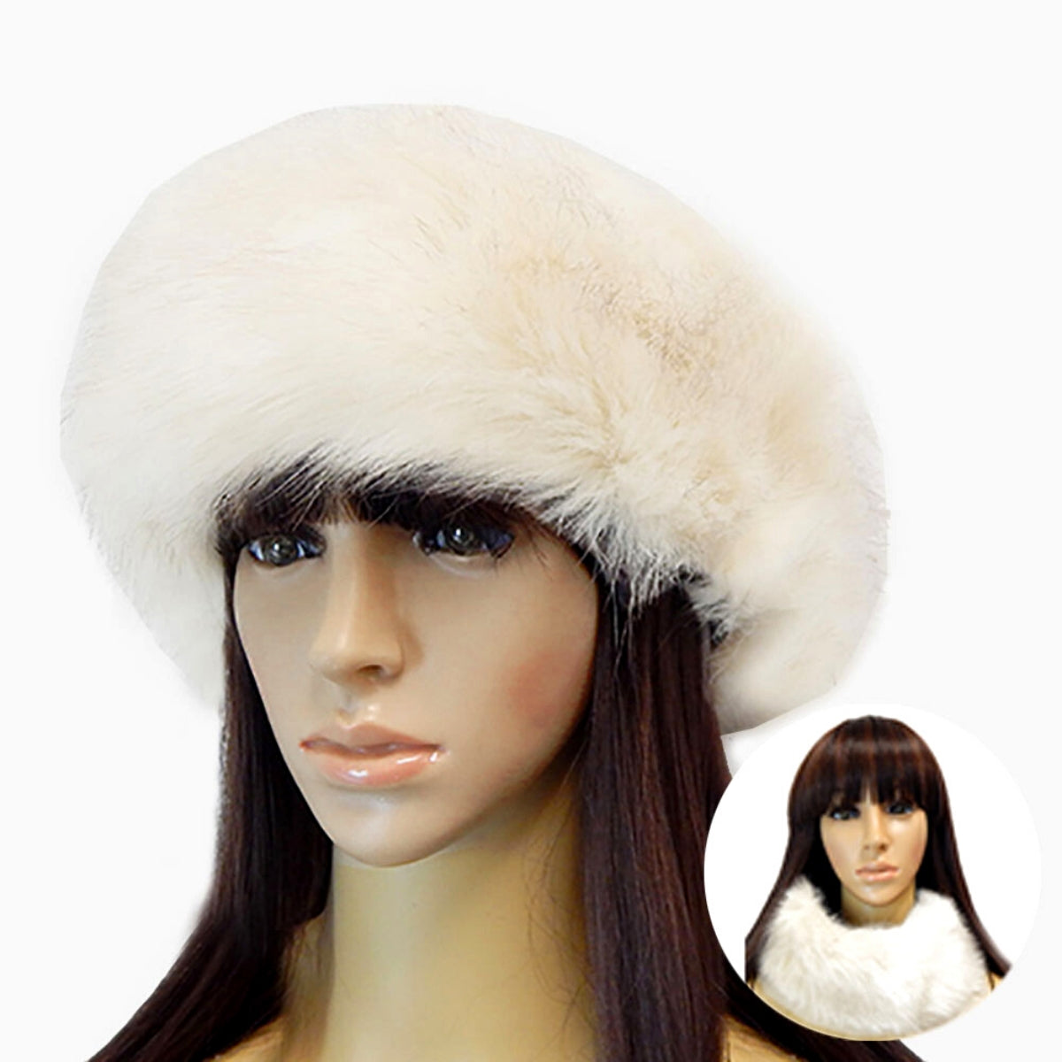 Ivory Fur Earmuff Headband