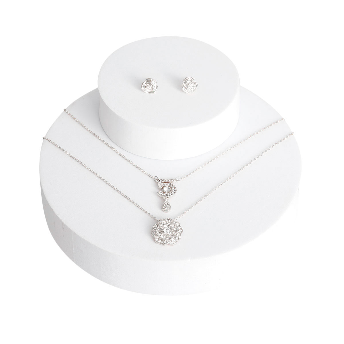 Silver Layered Flower Designer Charm Set