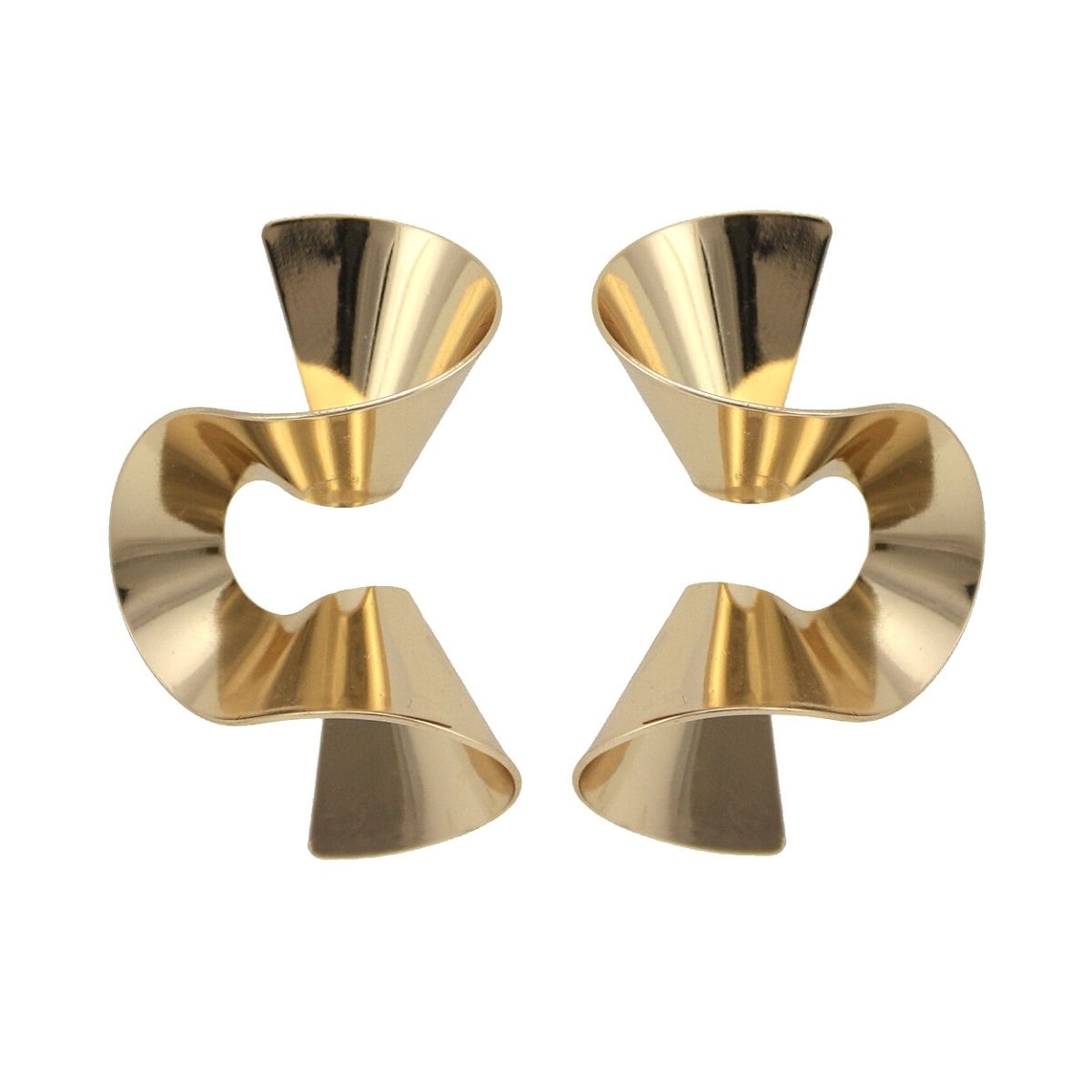 Gold Twisted Metal Curl Studs