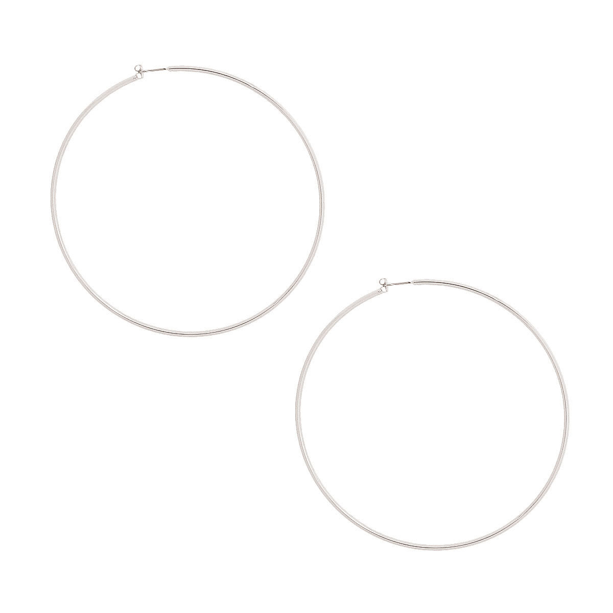 Silver 100mm Wire Hoops