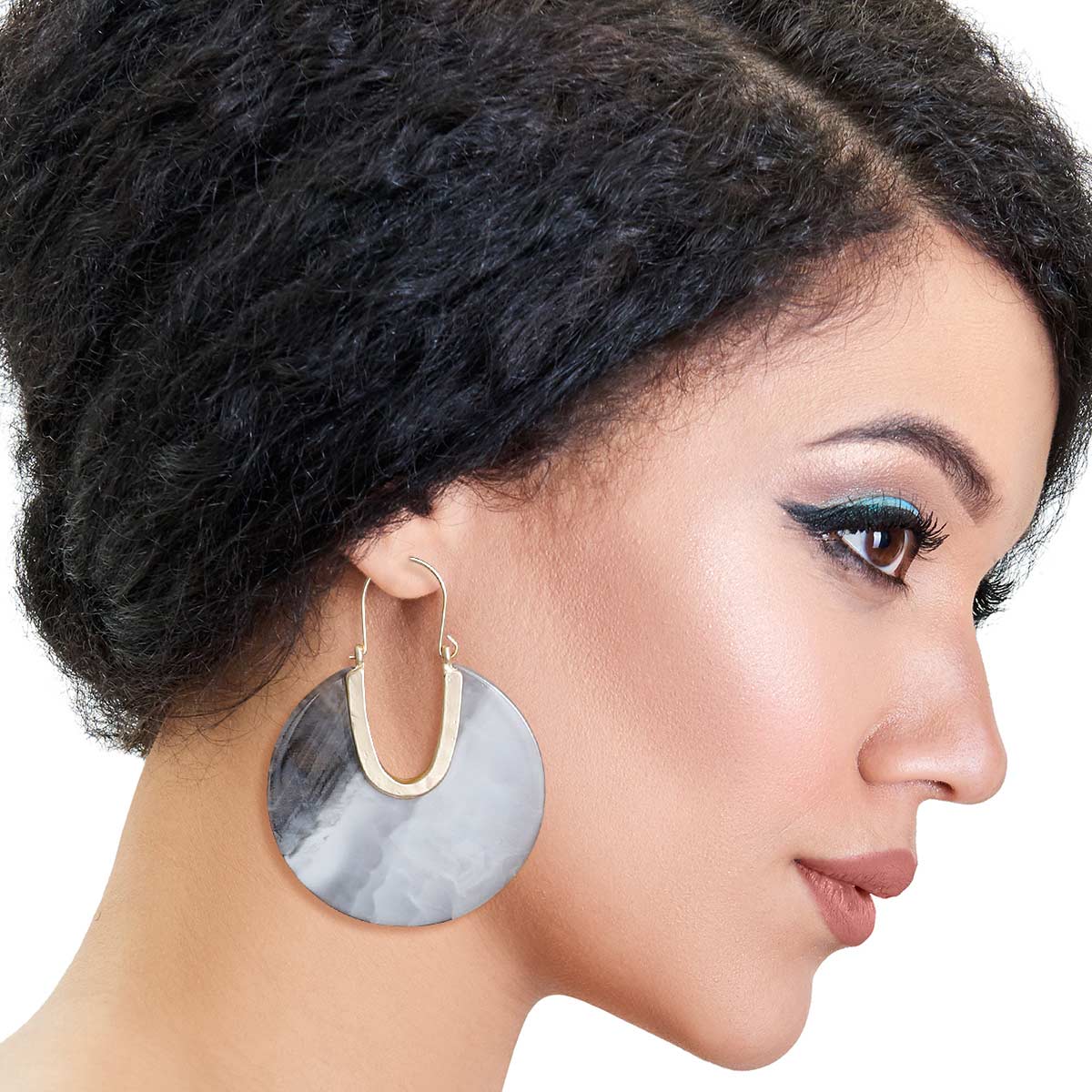 Gray Marble Round U Hoops