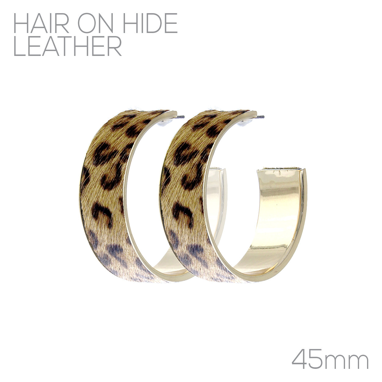 Leopard Fur Gold Hoops