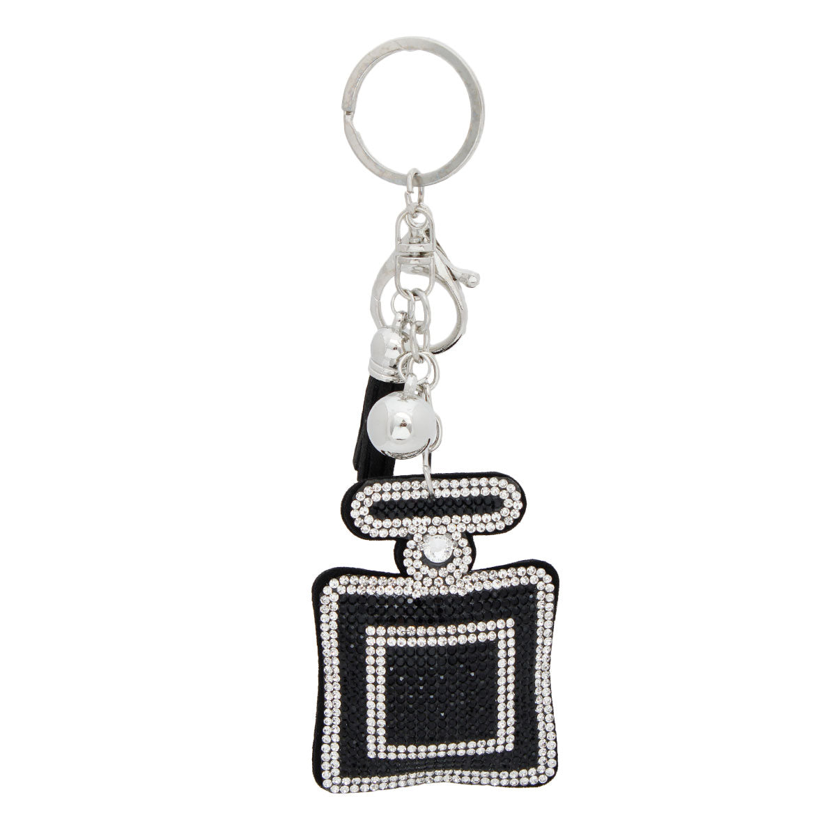 Black Perfume Bottle Keychain Bag Charm