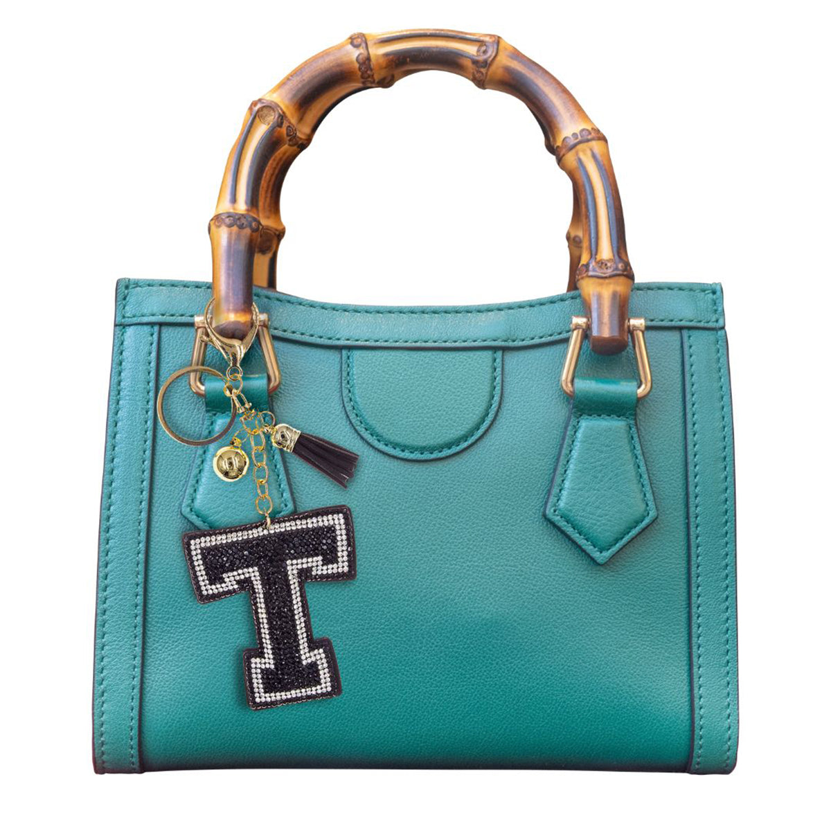 T Black Keychain Bag Charm