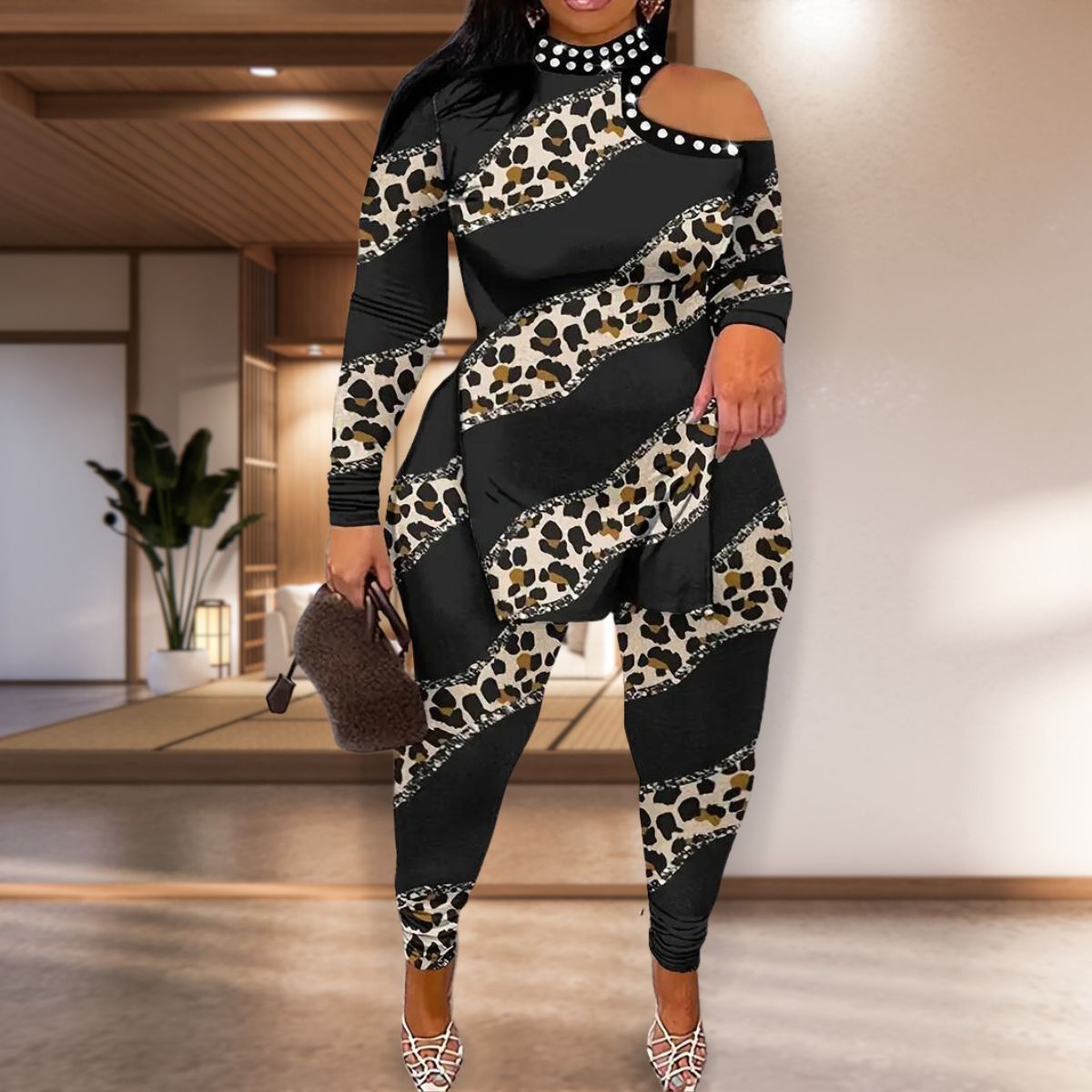 Leopard 3XL Top Pants Set