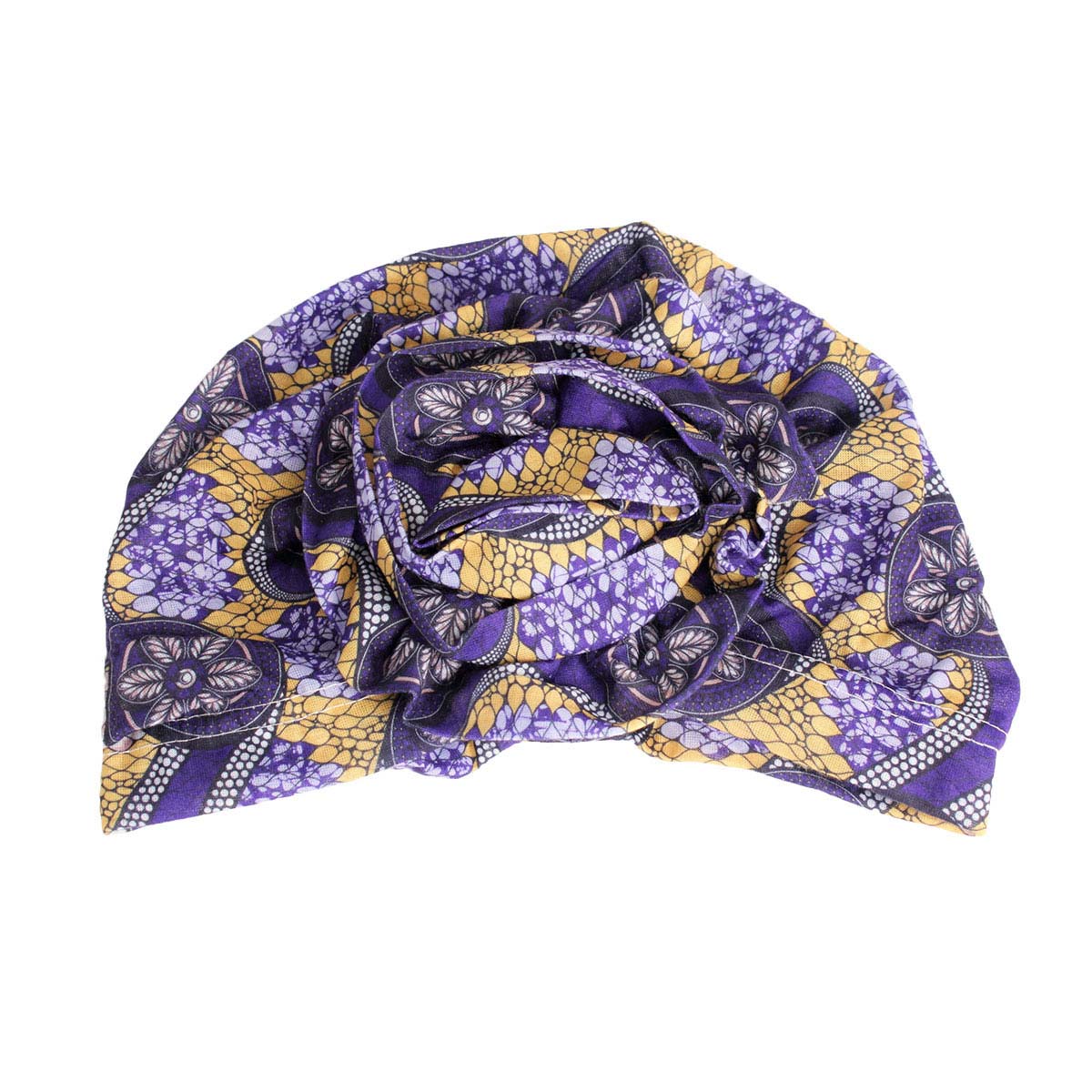 Purple Tribal Flower Knot Turban