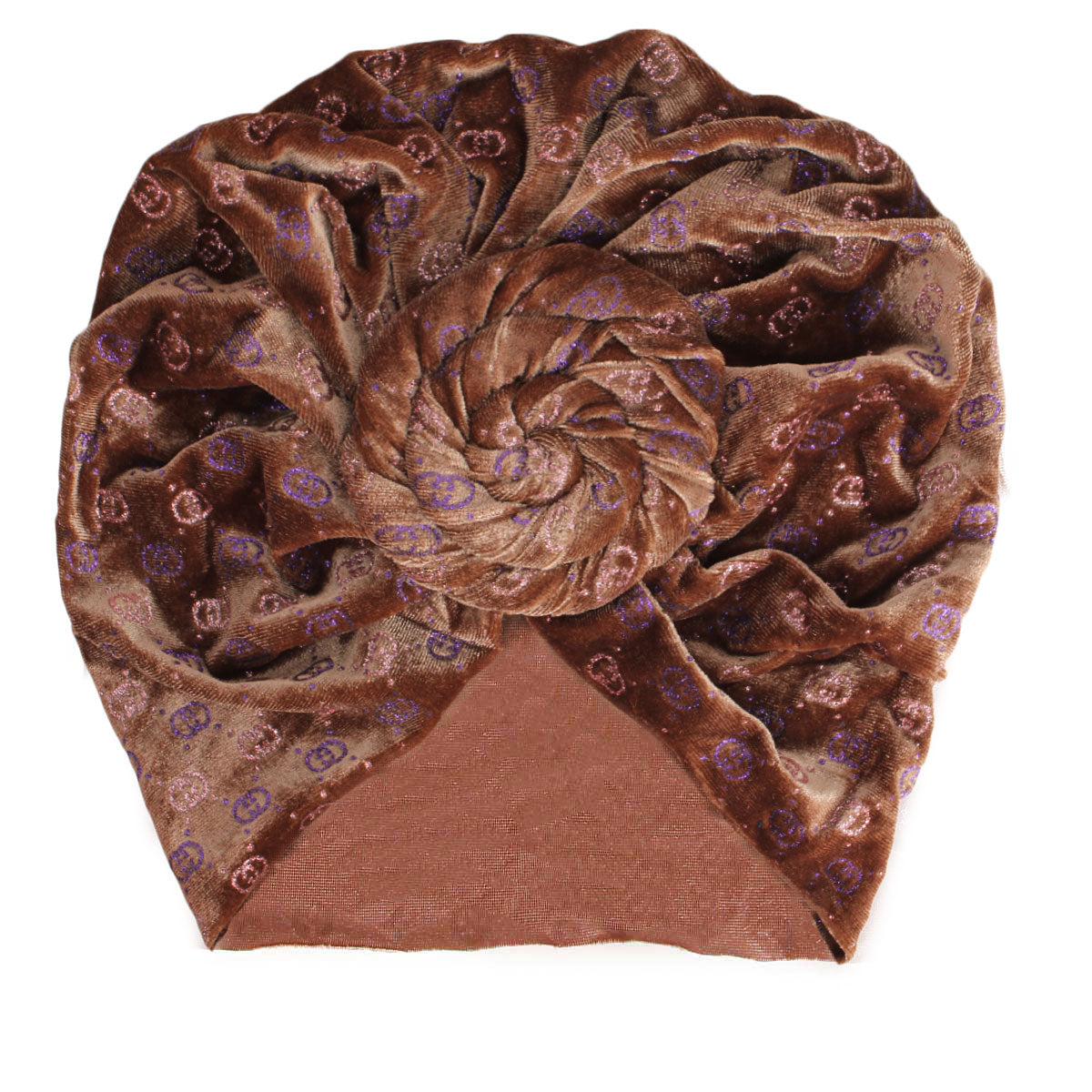 Brown Velvet Designer Twist Turban
