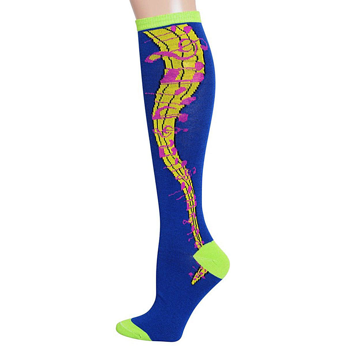 Blue Musical Knee High Socks