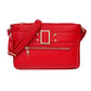 Red Leather Buckle Crossbody