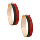 Red Green Stripe Wide Metal Hoops