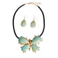 Turquoise Marbled Butterfly Pendant Set