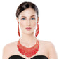 Brilliant Red Round Cut Crystal Necklace