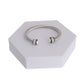 White Pearl Twisted Cable Silver Bangle