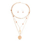 Gold Glass and Cross Charm Necklace