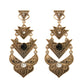 Black Burnished Silver Drop Earrings