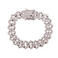 Silver Locked Square Cuban Bracelet