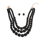 Black Cylinder Bead Necklace