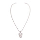 V Rhinestone Silver Necklace