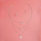 Silver Triple Chain Butterfly Necklace