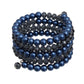 Coiled Royal Blue Pearl Glass Bead Wrap Bracelet