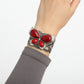 Cuff Red Butterfly Burnished Silver Bracelet