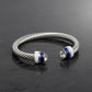 ZPB Thick Cable Classic Silver Bangle Bracelet