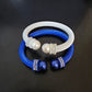 ZPB 2Pcs Blue White Thick Cable Classic Bangles