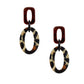 Drop Jungle Chic Leopard Print Geometric Earrings