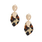 Drop Fierce Leopard Print and Gold Earrings Women