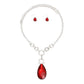 Necklace Red Teardrop Long Chain for Women