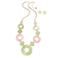 AKA Necklace Pink Green Ring Long Set for Women