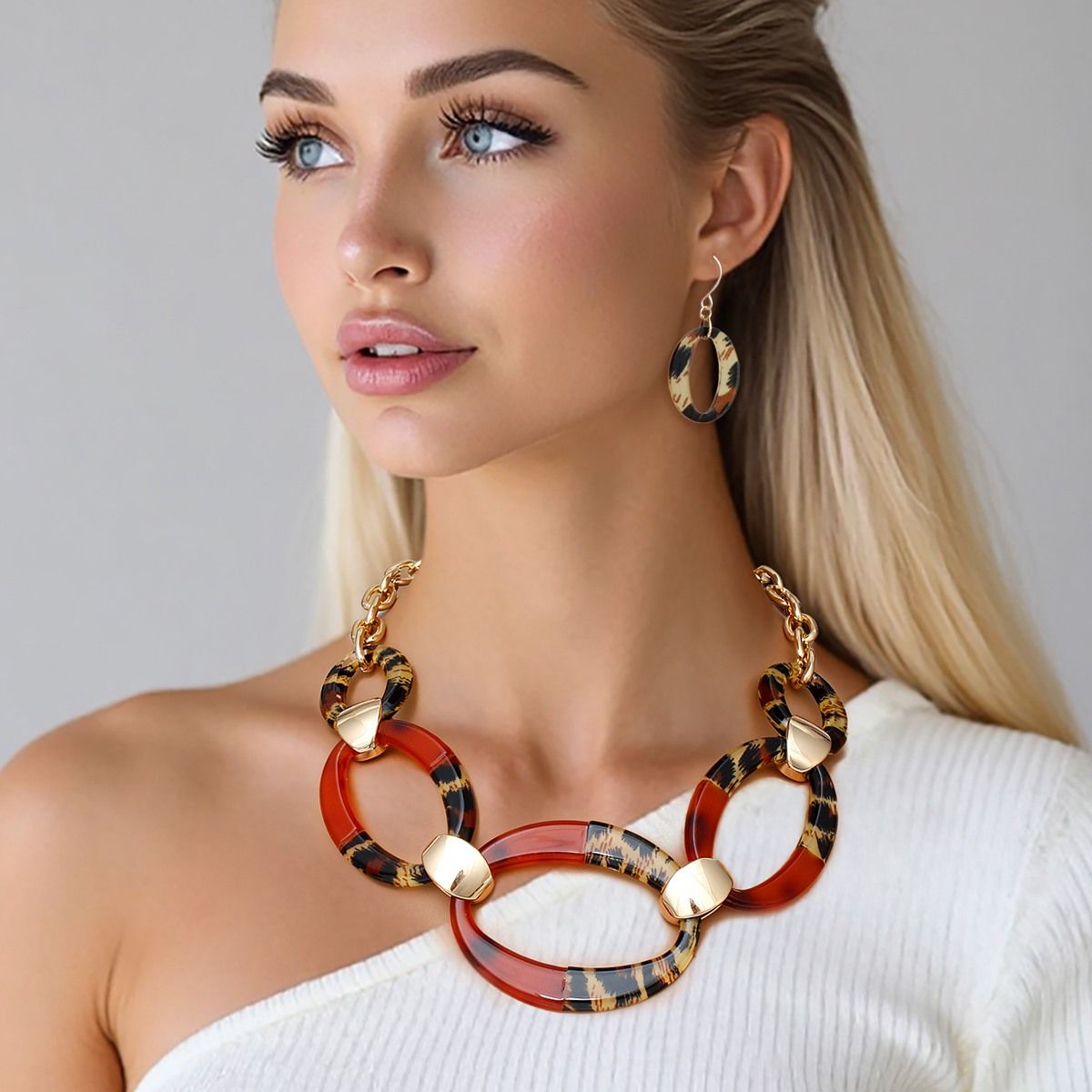 Link Collar Urban Jungle Leopard Print Necklace